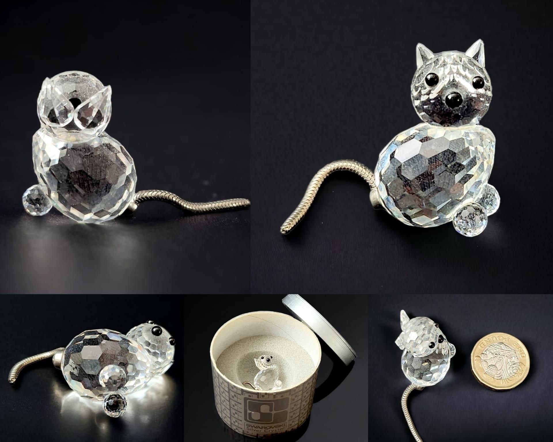 nine Swarovski Miniature Crystal Figurines Including - Duck, Cat and Rabbit. All with their original - Image 5 of 10