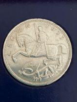 SILVER ROCKING HORSE CROWN 1935 in very/extra fine condition.