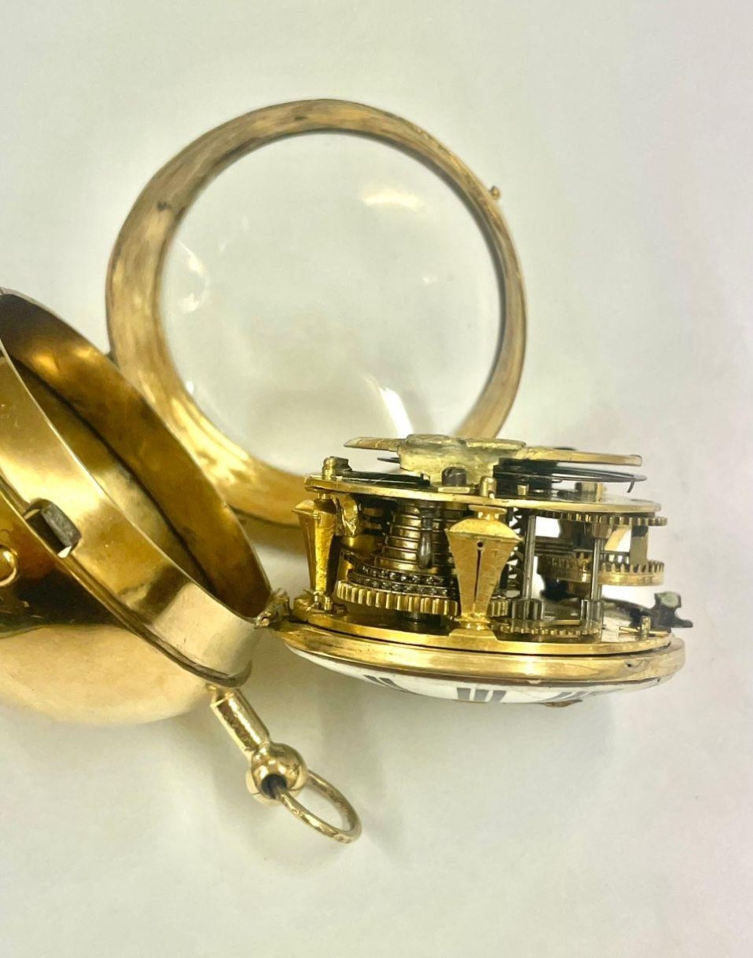 Rare 1600s Oignon single hand Pocket Watch, Girod Copet. French Gilt c1680, Ticks if touch the fly - Bild 10 aus 18
