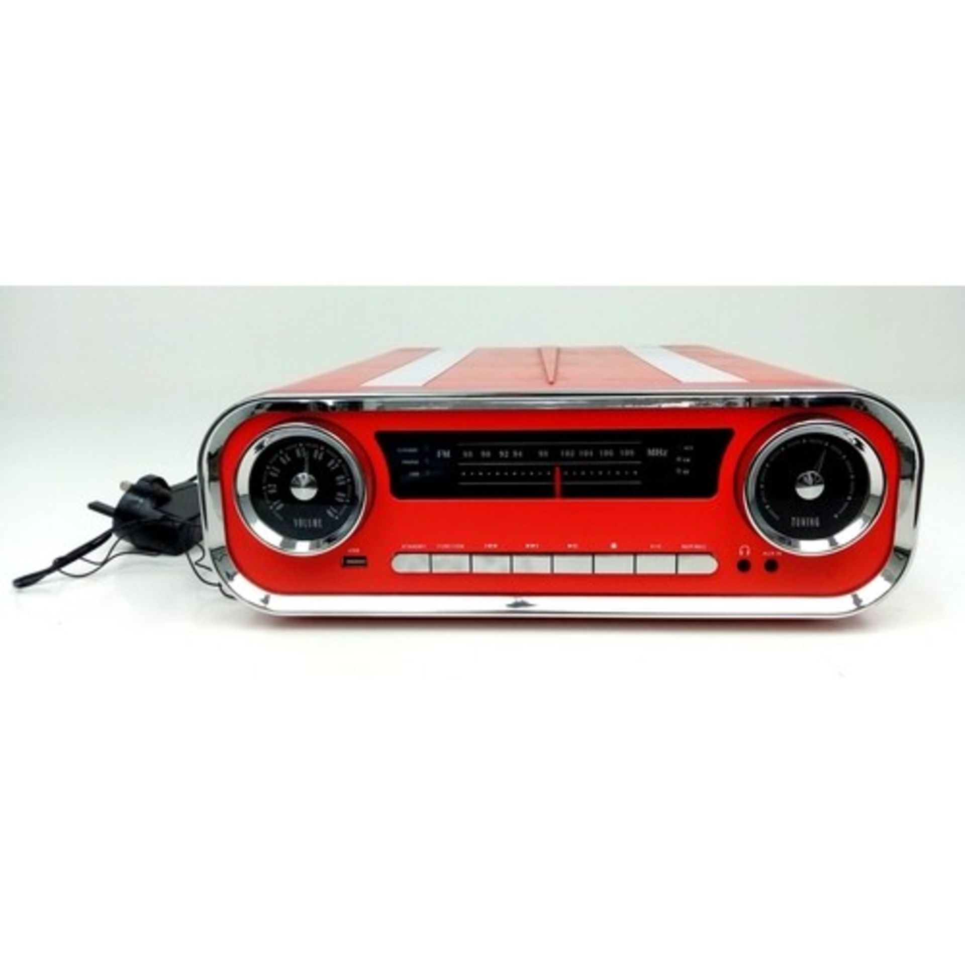 A Modern Retro-Styled Turntable and Radio System. USB and headphone attachments. AM/FM digital - Image 2 of 6