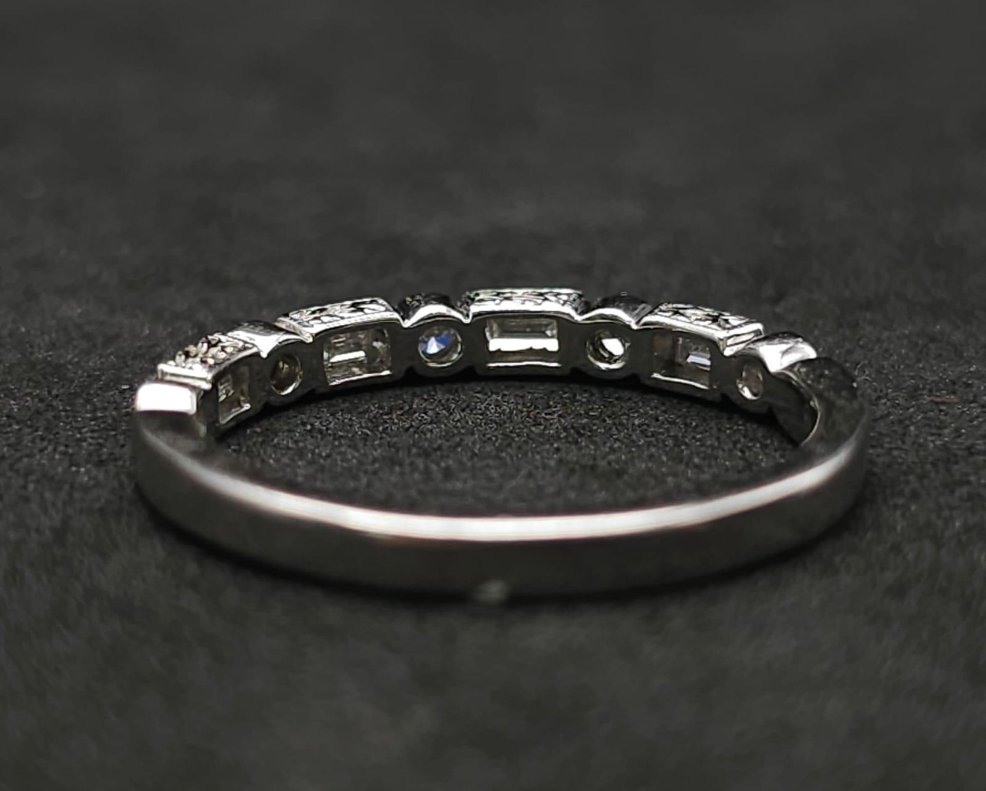 A 9K White Gold and Diamond Half Eternity Ring. Size N. 2g total weight. - Bild 6 aus 7