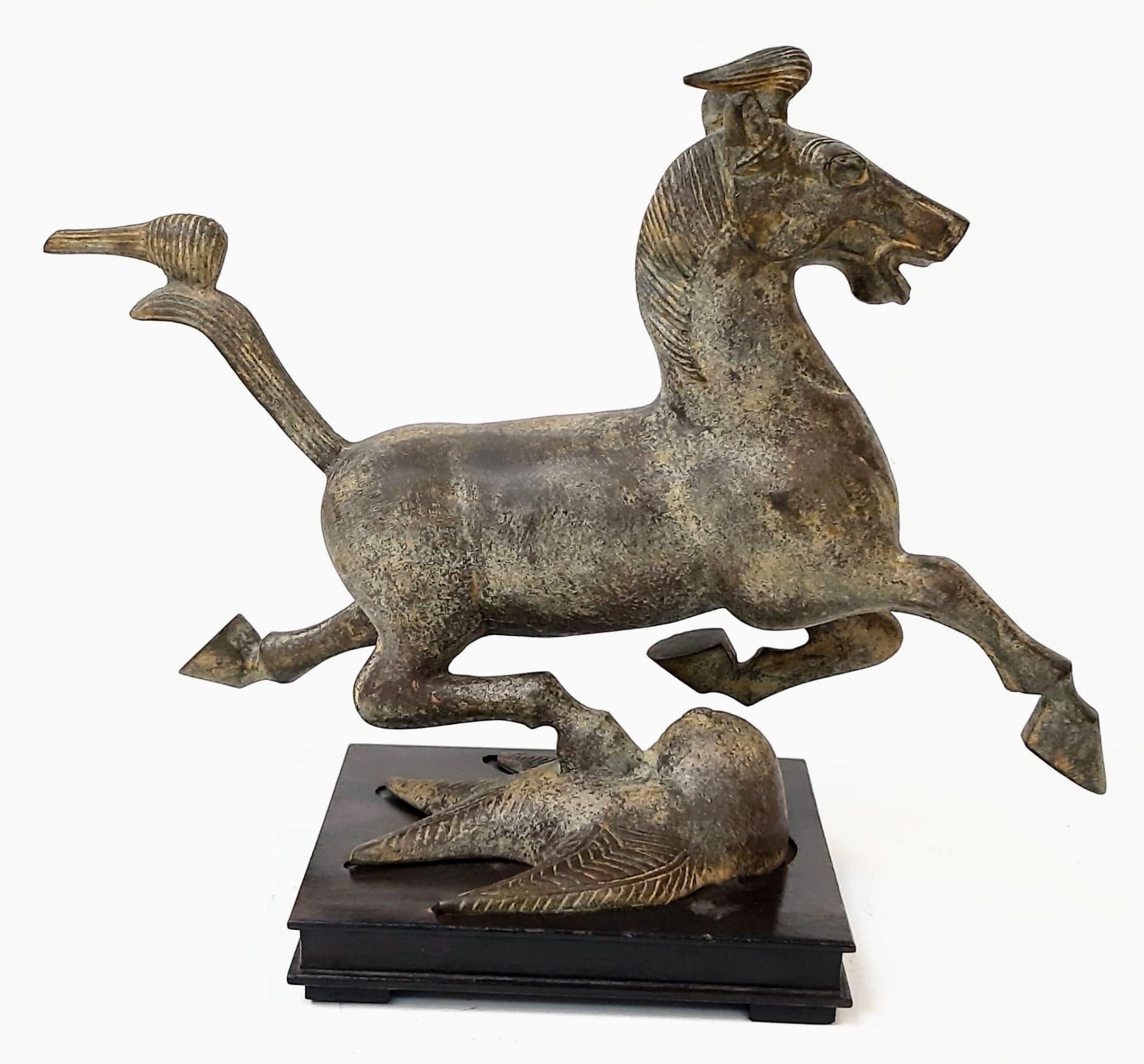 A Chinese Bronze Sculpture of the 'Flying Horse of Gansu'. The original sculpture was created in - Image 3 of 6