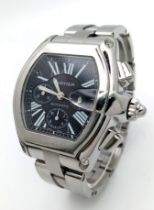 A Cartier Roadster Automatic Chronograph Gents Watch. Stainless steel bracelet and case - 40mm.