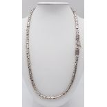 A 925 Silver, Snake link Necklace with S clasp. Measures 50cm in length Weight: 78.13g