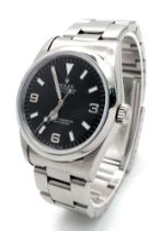 A Vintage Rolex Oyster Perpetual Explorer Gents Watch. Stainless steel bracelet and case - 36mm.