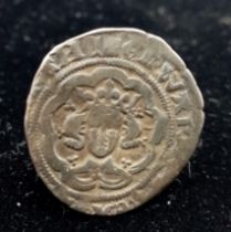 A Edward III Half Groat, pre treaty, Series D, London Coin. See photos for condition. Weight: 2.