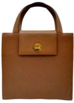 Bvlgari Tan Leather Handbag. This bag is like the Dr Who, Tardis, when opened it's 'filling style'