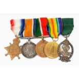 An interesting WW1 and long service group of five medals to a senior Royal Naval Reserve officer who