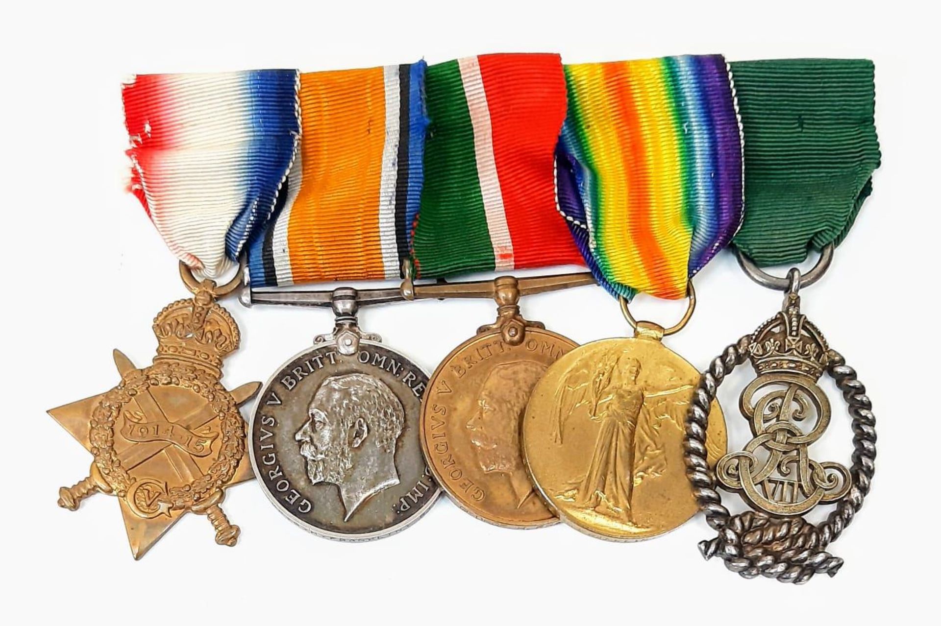 An interesting WW1 and long service group of five medals to a senior Royal Naval Reserve officer who
