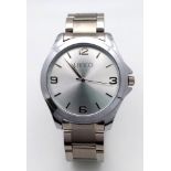 A Lanco Silver Tone Dial Quartz Gents Watch. Stainless steel bracelet and case - 42mm. In good