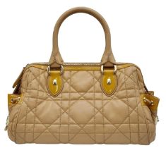 Christian Dior Cannage, Quilted Side Pocket Satchel. Extremely soft and luscious to the touch,
