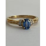 Beautiful KYANITE and DIAMOND RING set in Fully hallmarked 9 carat GOLD. Complete with ring box. 2.3