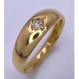 AN 18K GOLD ANTIQUE OLD CUT DIAMOND SET RING HALLMARKED BIRMINGHAM 1916 . 5.5gms size O