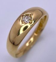 AN 18K GOLD ANTIQUE OLD CUT DIAMOND SET RING HALLMARKED BIRMINGHAM 1916 . 5.5gms size O