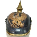 WW1 Imperial German 1895 Model Enlisted Man Pickelhaube. Complete with chinstrap mounts and