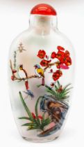 A Chinese Hand-Painted Glass Snuff Bottle. 7.5cm