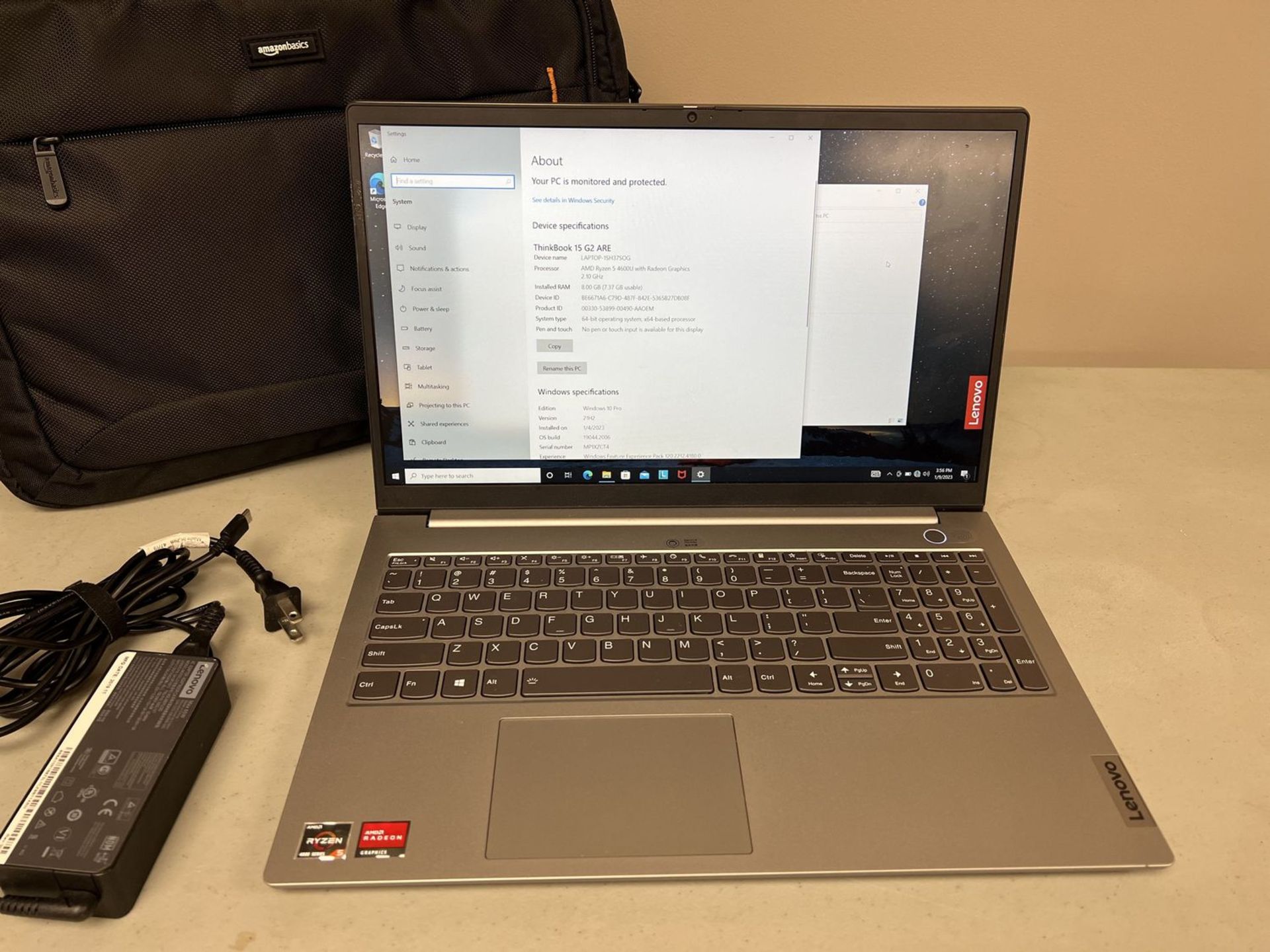 LENOVO THINKBOOK 15-G2 LAPTOP W/ AMD RYZEN-5 4600U 2.1-GHZ CPU, 8GB RAM, 256GB SSD, & WINDOWS 10 PRO - Image 2 of 3