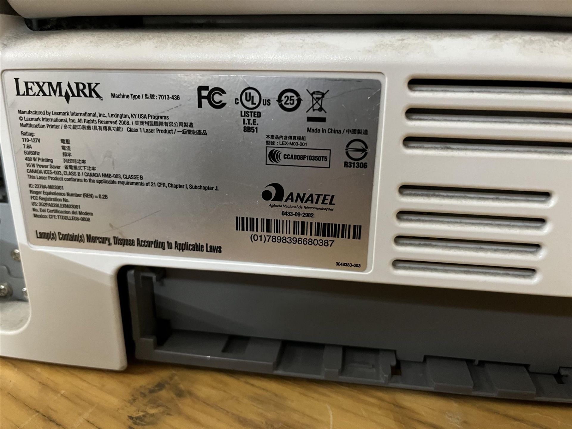 LEXMARK - Printer - Mo#: 7013-436 - Image 2 of 2