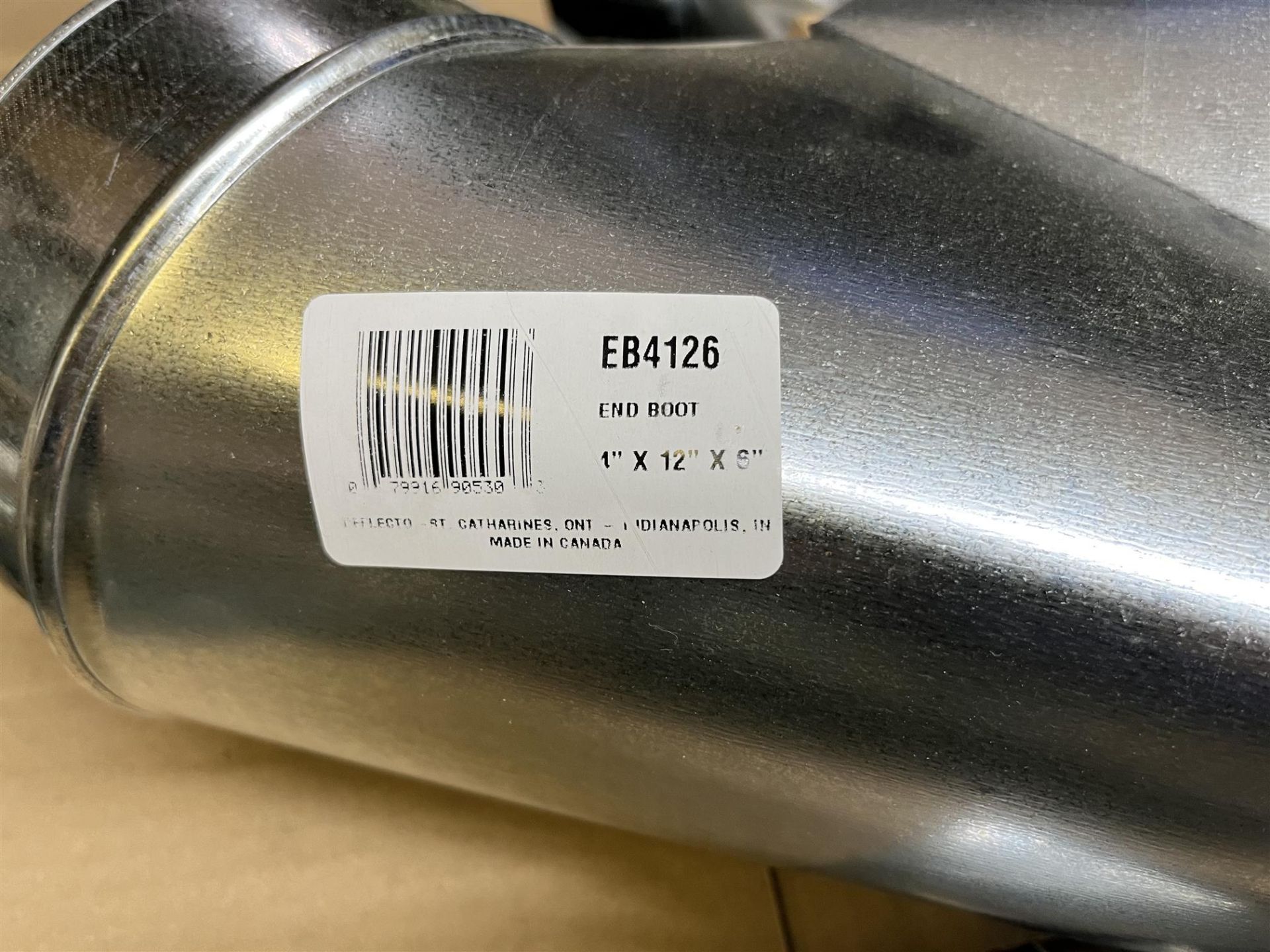 LOT OF GALVANIZED HVAC RECANGULAR TO ROUND END BOOT FITTINGS - EB4126 - Image 2 of 3