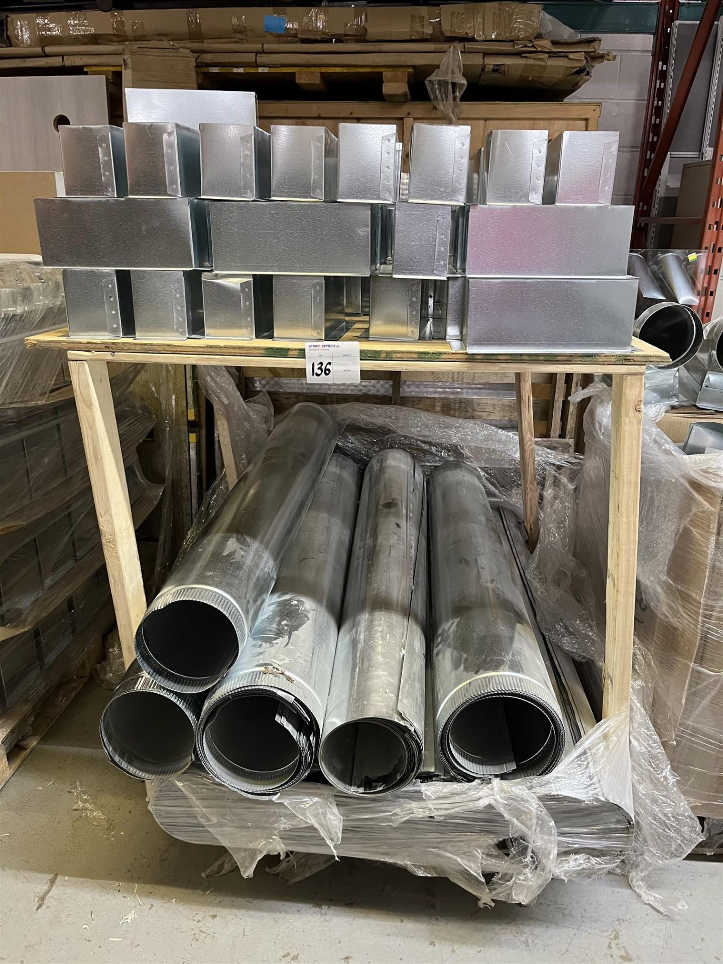 LOT OF PIPE/HVAC SHEET METAL DUCTS