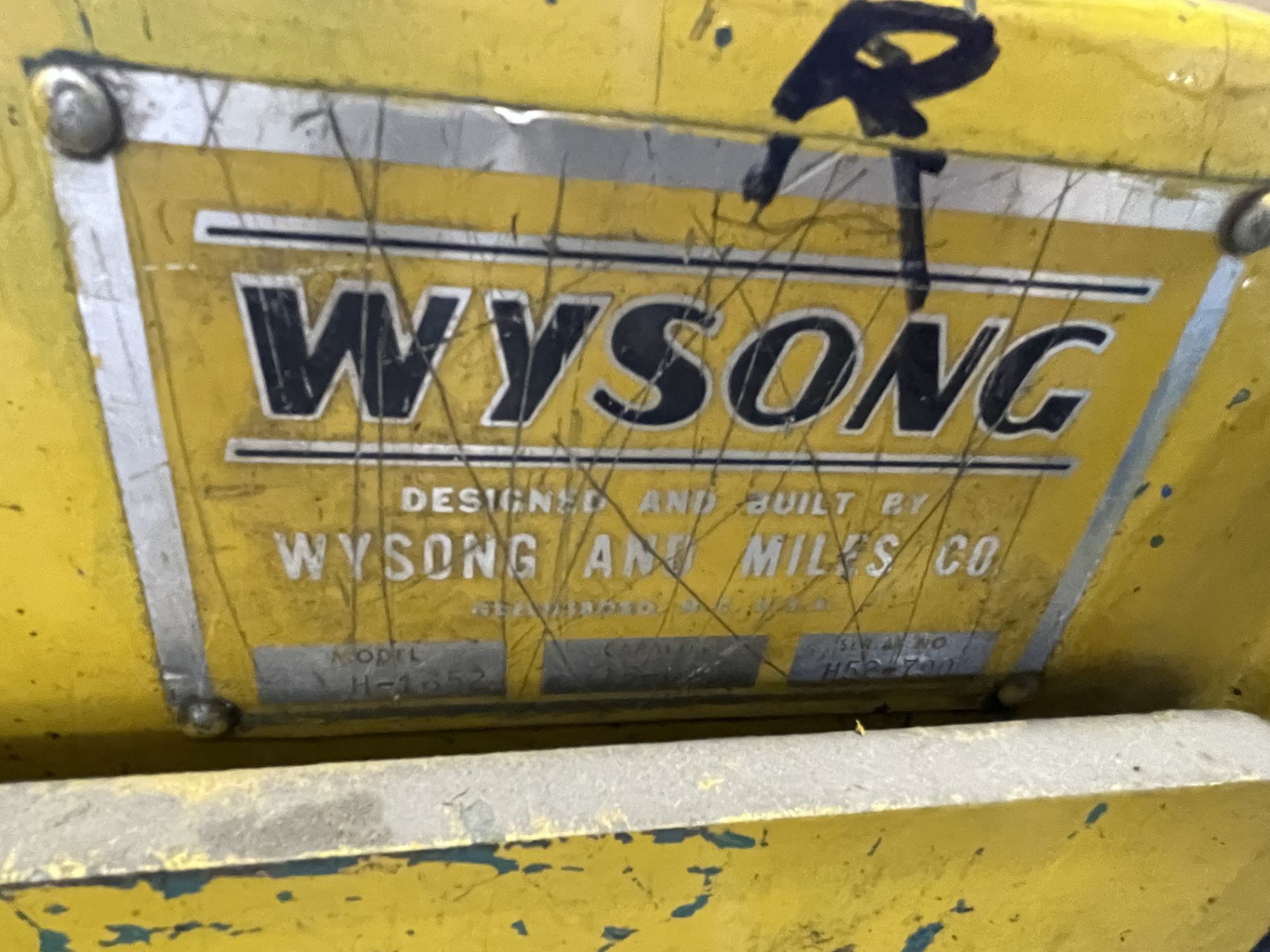 WYSONG MODEL H-1652 4FT. POWER SQUARING SHEAR, 16GA CAPACITY, S/N: H52-790 - Image 3 of 4