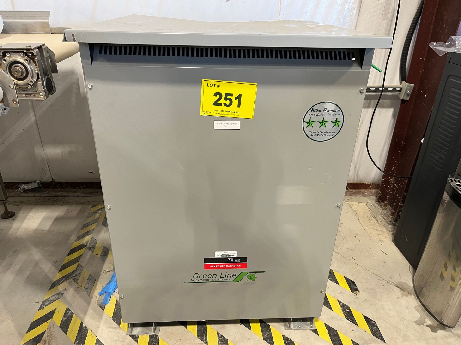 REX POWER MAGNETICS TRANSFORMER, 150KVA, 480V TO 231V