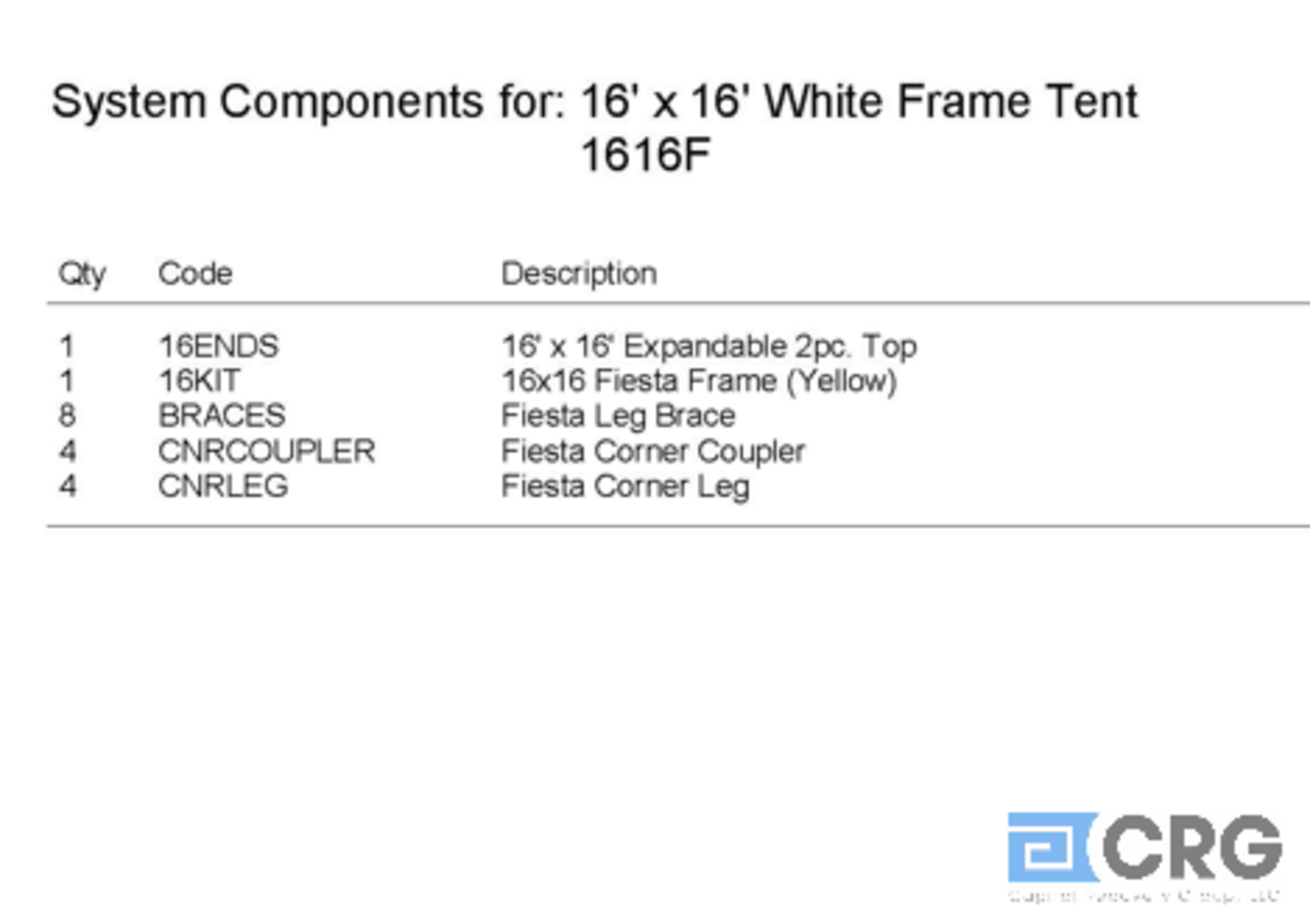 16x16 Fiesta, Complete Frame and Expandable White Top, Complete Frame and Aztec Top - Image 2 of 2