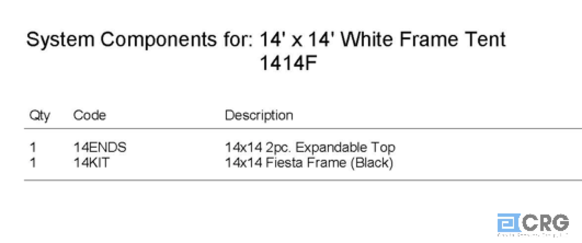 14x14 White Fiesta Expandable Top by Anchor, (Top Only) 2-7' Ends - Image 2 of 2