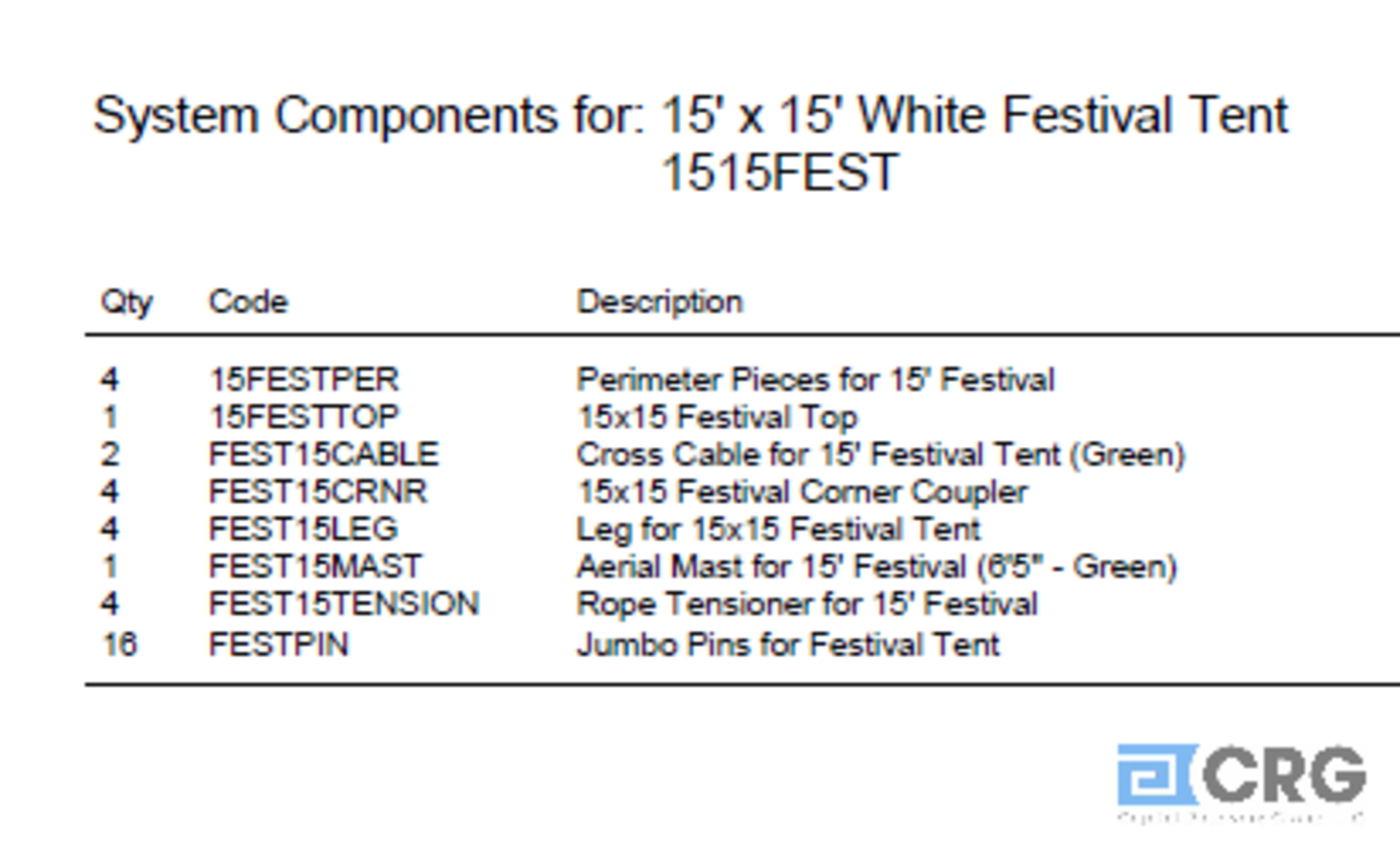 15 x 15 White High Peak Tent, Complete Frame & Top - Image 5 of 5