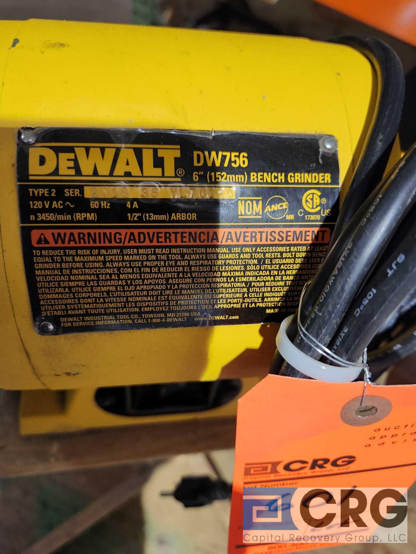 DeWalt DW 756 Bench Grinder - Image 2 of 2