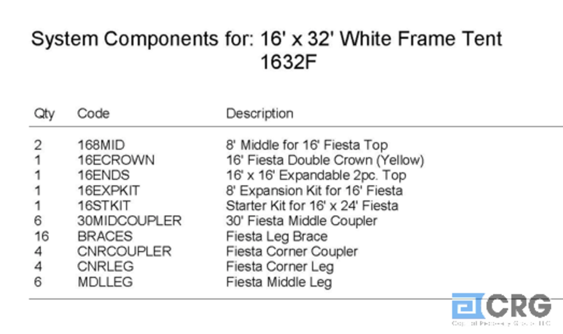 16x32 Fiesta, Complete Frame and Expandable White Top, Complete Frame and Aztec Top - Image 2 of 2