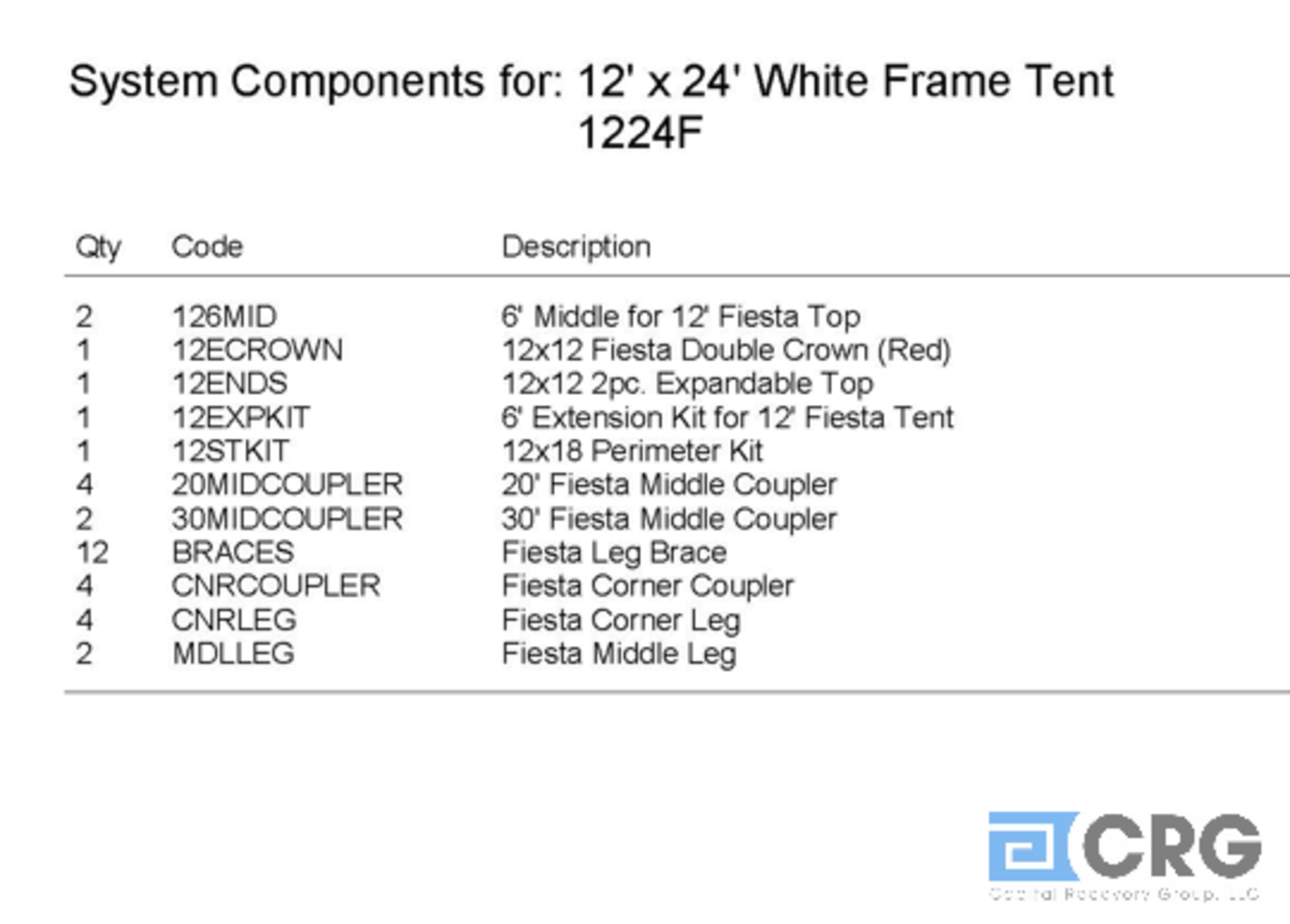 12x24 Fiesta, Complete Frame and Expandable White Top, Complete Frame and an Aztec Top - Image 2 of 2