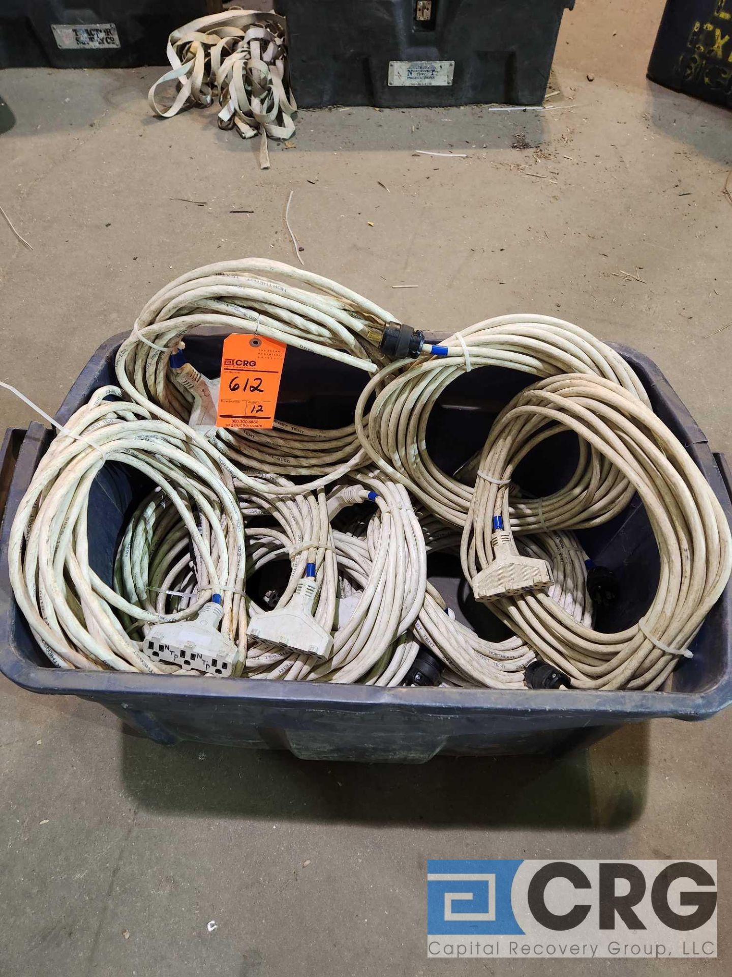 50' Long 12 Gauge White Extension Cords w/Triple Tap Outlet