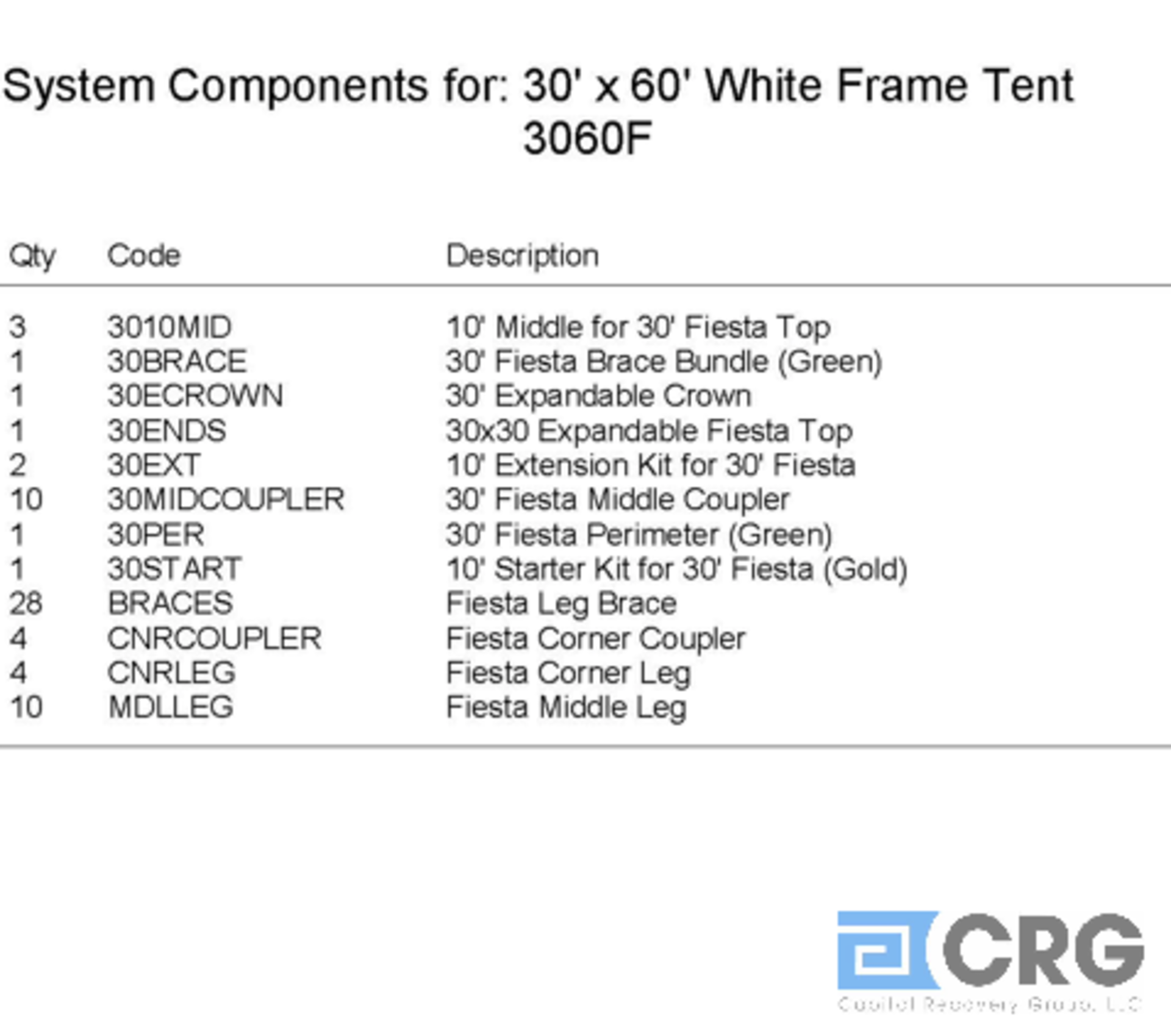 30x60 Fiesta, Complete Frame and Expandable White Top, Complete Frame and Aztec Top - Image 3 of 5