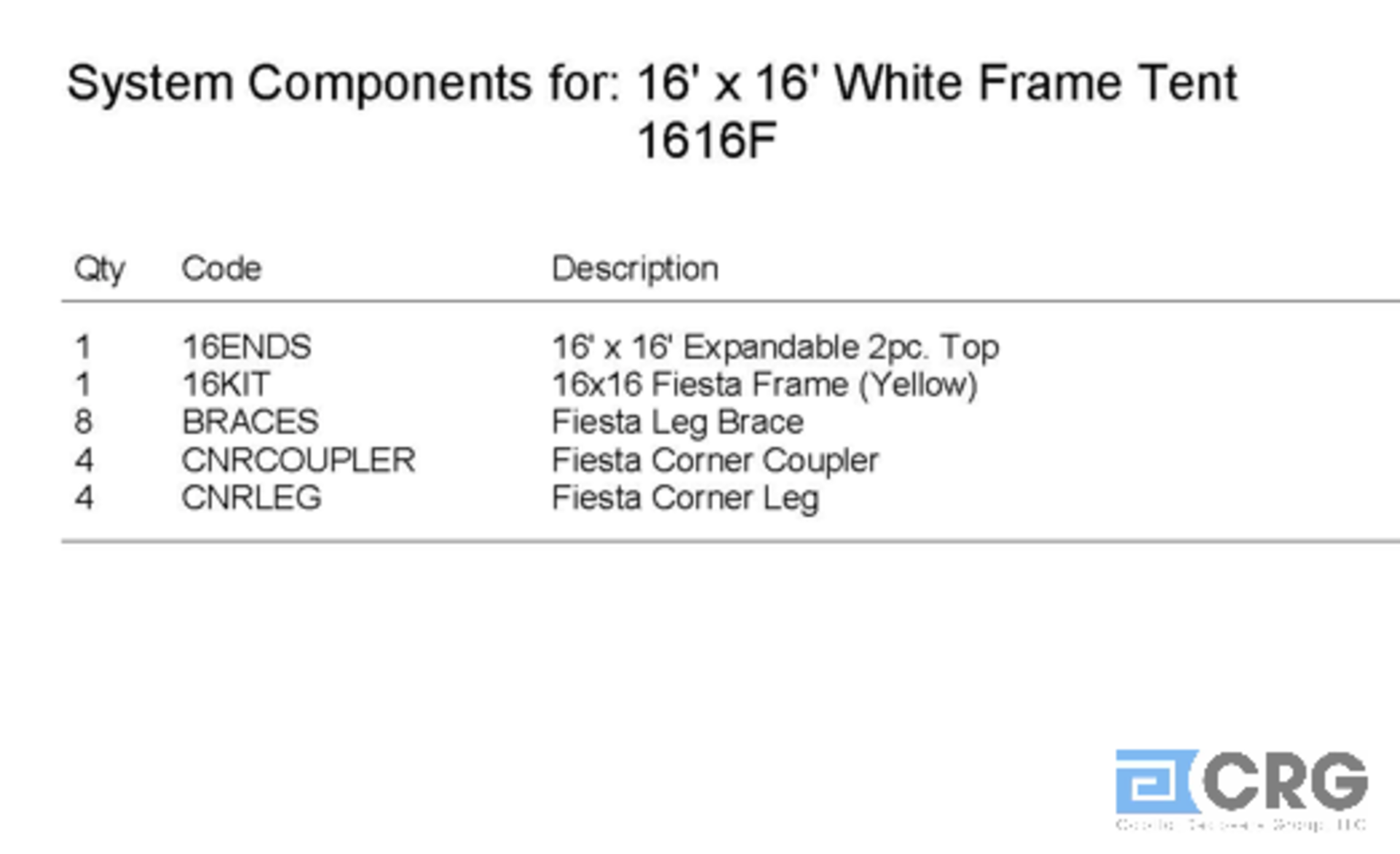 16x16 Fiesta, Complete Frame and Expandable White Top, Complete Frame and Aztec Top - Image 2 of 2