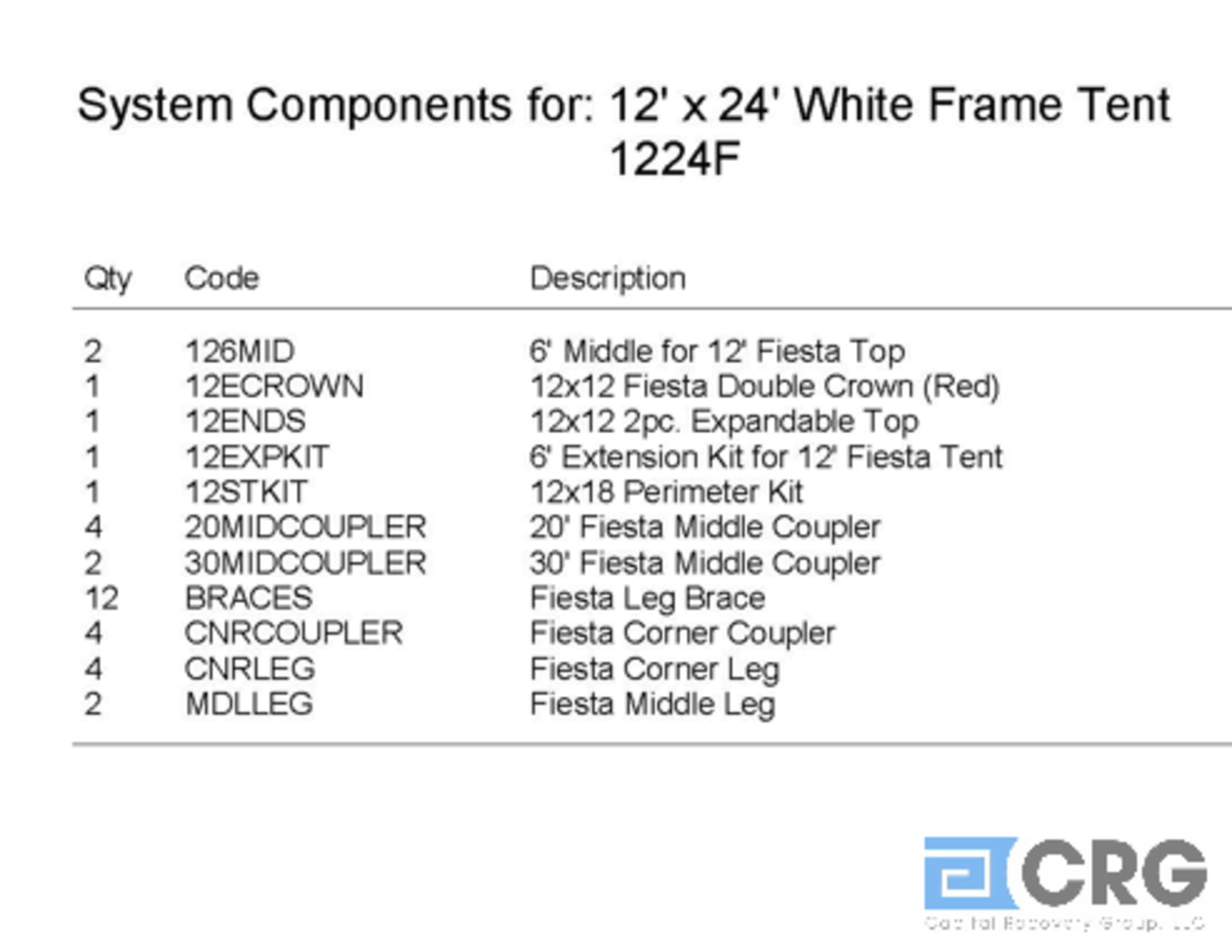 12x24 Fiesta, Complete Frame and Expandable White Top, Complete Frame and an Aztec Top. - Image 2 of 2