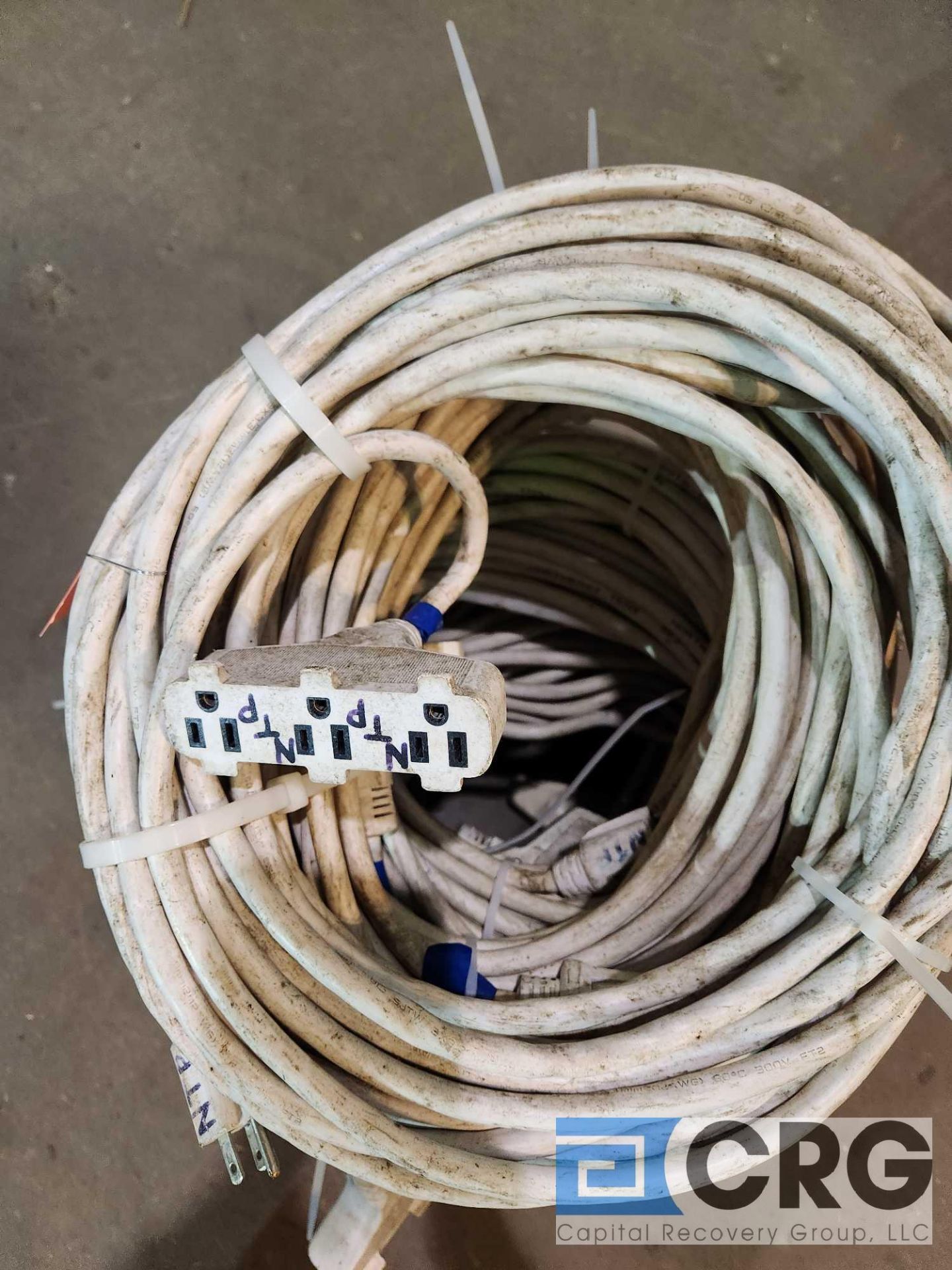 50' Long 12 Gauge White Extension Cords w/Triple Tap Outlet - Image 2 of 2