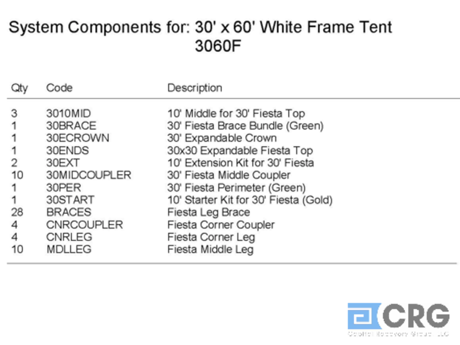 30x60 Fiesta, Complete Frame and Expandable White Top, Complete Frame and Aztec Top - Image 3 of 4