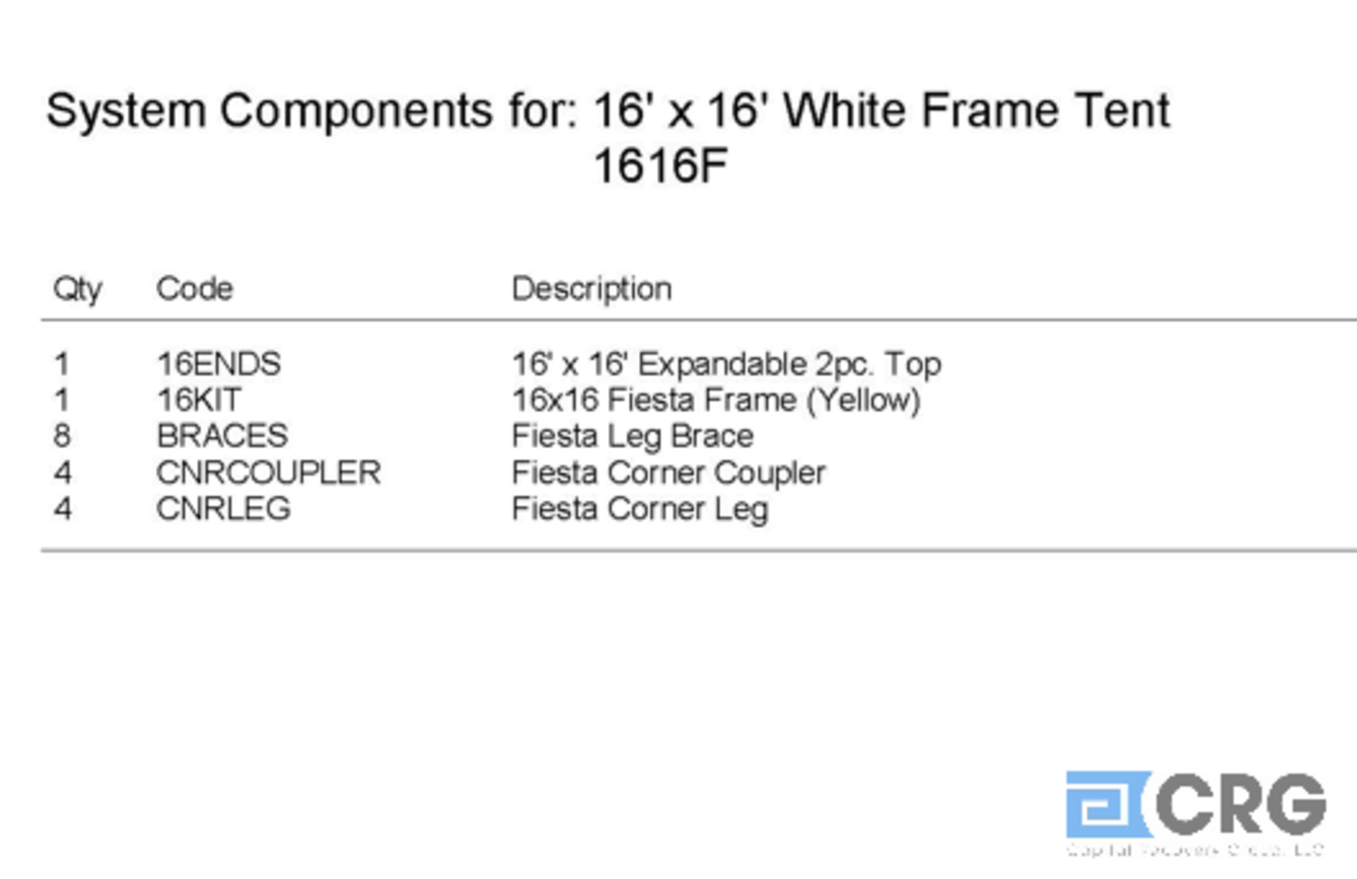 16x16 Fiesta, Complete Frame and Expandable White Top, Complete Frame and Aztec Top - Image 2 of 2