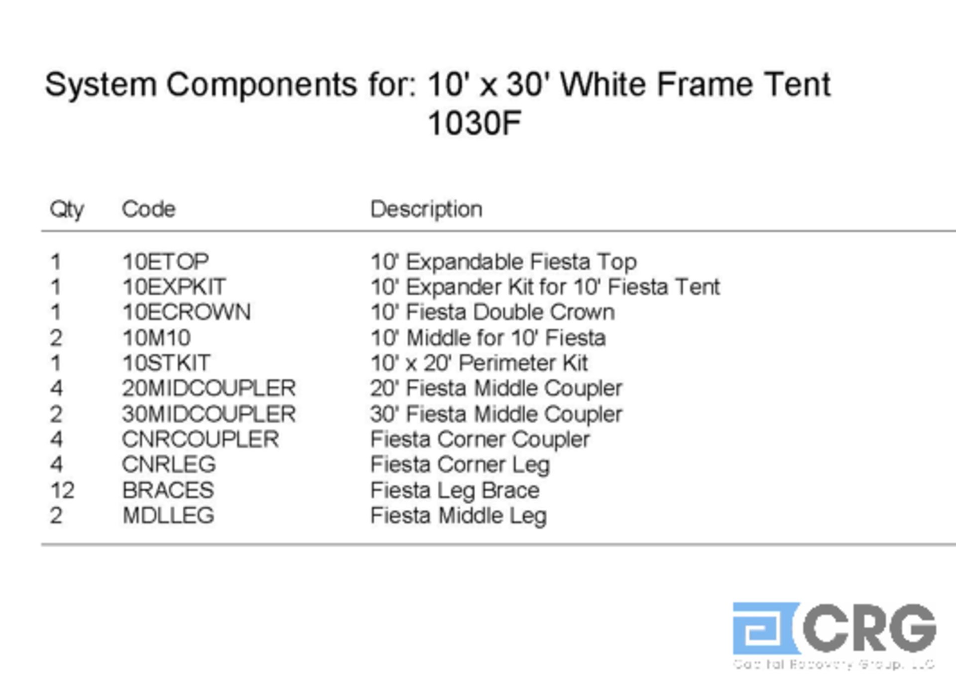 10x30 Fiesta, Complete Frame and Expandable White Top, Complete Frame and an Aztec Top. - Image 2 of 2