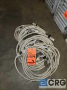 Lot of (4) 25' White Multi Outlet Cords. 3 Outlets, One Every 8', Pro Cap Cord