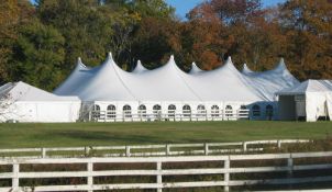 80x140 White Century Top 2-20' ends, 2-30' mids, 2-20' mids. Maxigrip (ziplock) Rain Flap