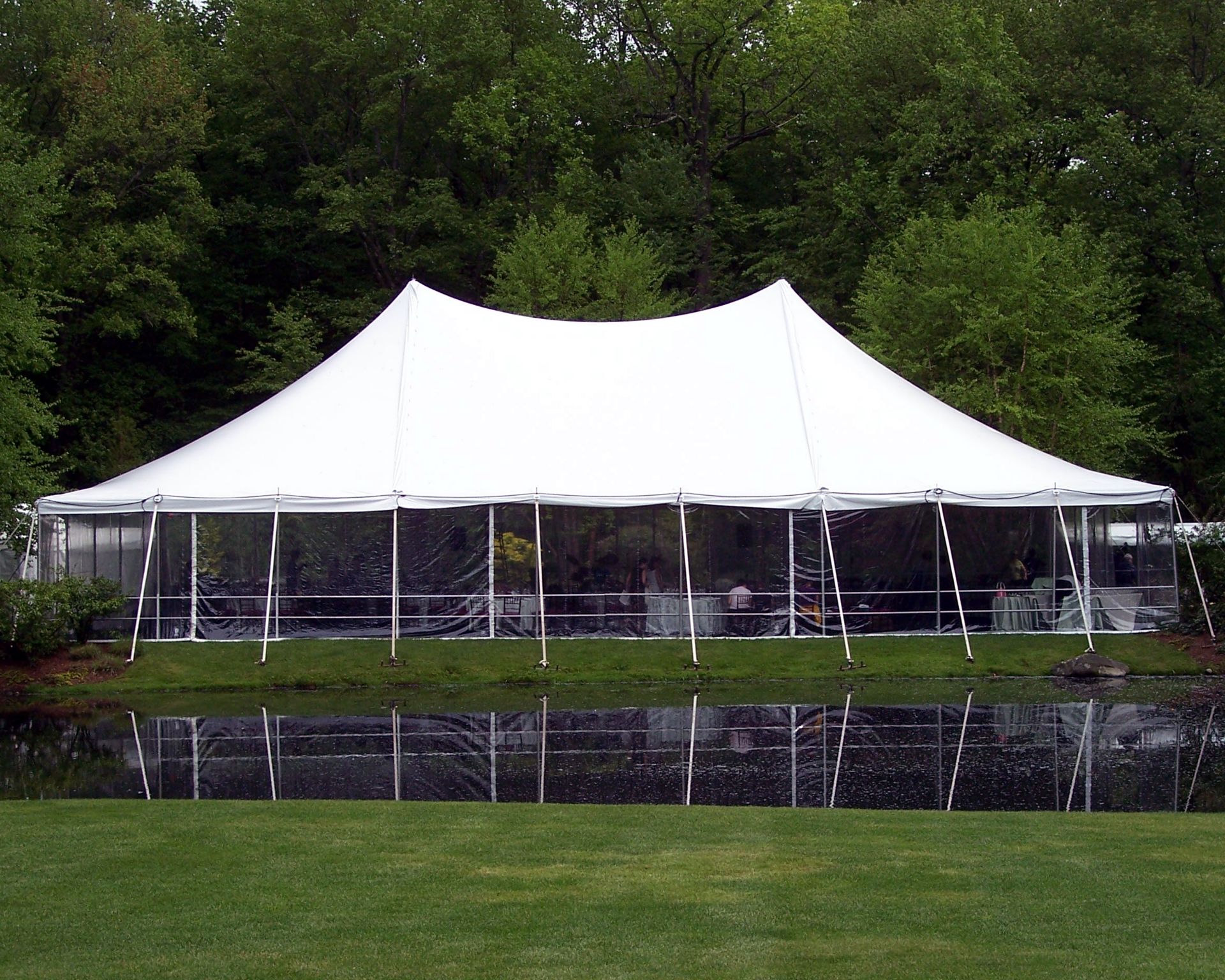50x120 White Genesis High Peak Pole Tent, Top Only. Grade B. 2-25' ends, 1-30' mid, 2-20' mids - Image 2 of 4