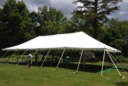 30x50 White Anchor Party Pole Tent, Top Only. 2-15' ends, 1-20' mid