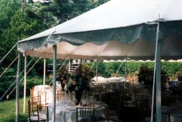 40x40 Round Anchor Party Pole Tent, White, Top Only 2-20' Round Ends