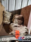 Lot of (10) 100' Long 12 Gauge White Extension Cords w/SINGLE Tap Outlet