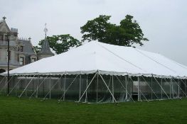 50X130 White Anchor Party Pole Tent, Top Only, Grade B. 2-25' ends, 2-25' mids, 1-30' mid