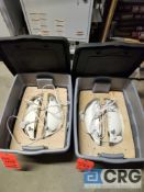 Lot of (4) Emergency Exit Lights Only, Has 2 Eye Hooks for Hanging and 6' Cord.