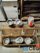 Lot of (2) bars 3 White Par 38 Cans Mounted to a 24" Bar w/a Singe Cords