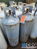 Lot of (8) 100lb. Propane Tanks, Empty. Top or Side Fill Tanks. Need Recertification.